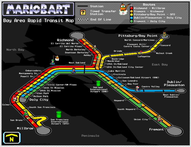 Illustration for article titled This MarioBART Map Takes Rainbow Road Right Through San Francisco